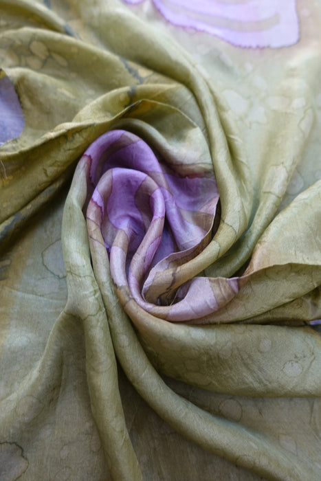 Khaki Green Silk Scarf - New