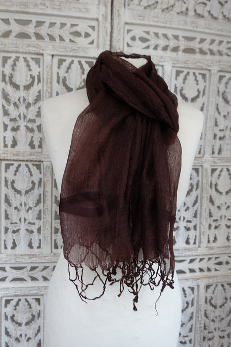Brown Silk Scarf - New