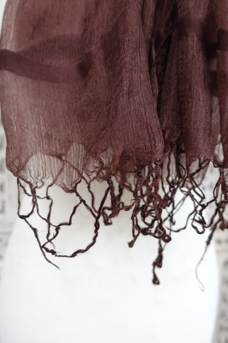 Brown Silk Scarf - New