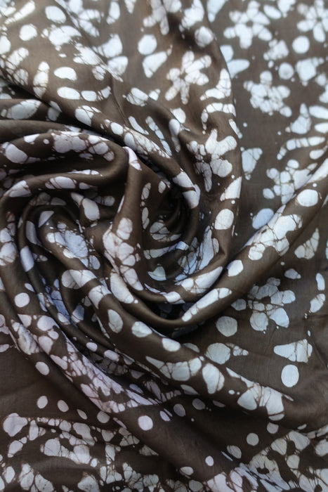 Black And Grey Silk Scarf - New