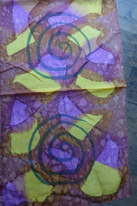Brown And Purple Silk Scarf - New