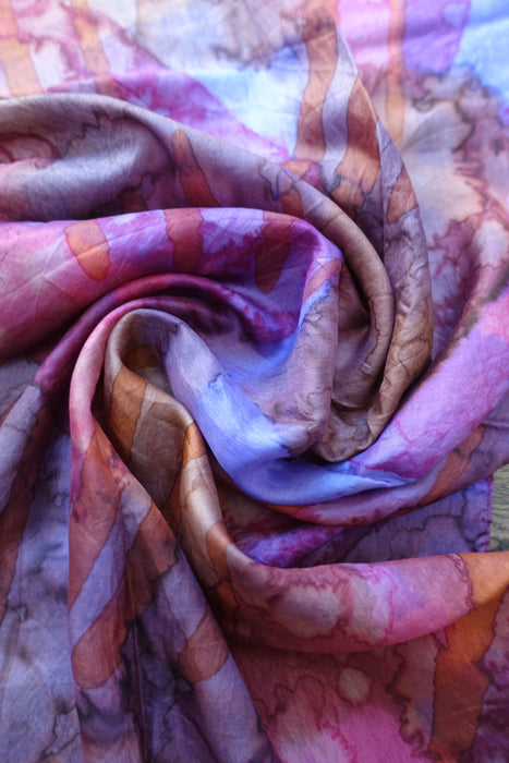 Muted Purples Silk Scarf - New