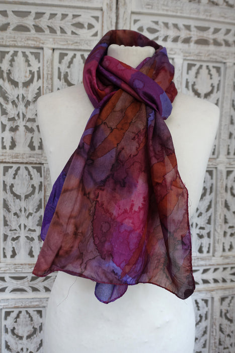 Muted Purples Silk Scarf - New