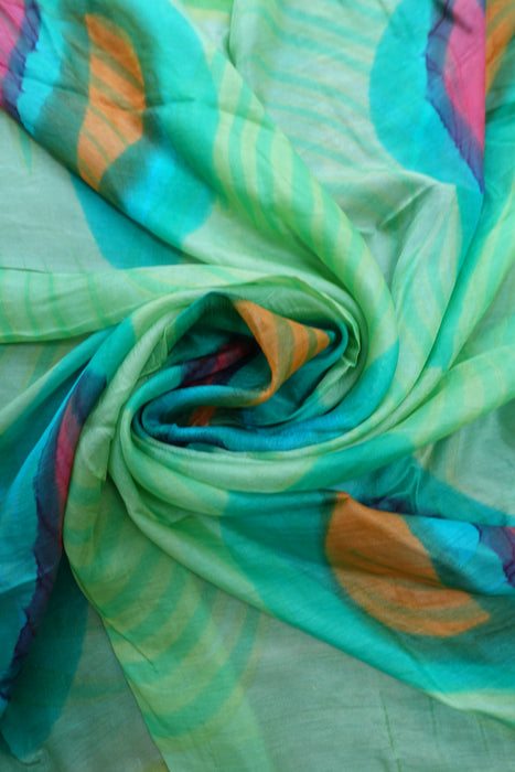 Green Silk Scarf -New