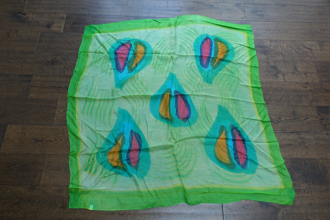 Green Silk Scarf -New