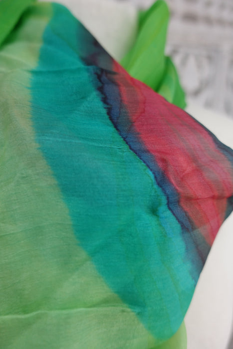 Green Silk Scarf -New