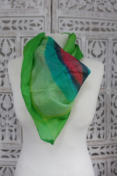 Green Silk Scarf -New
