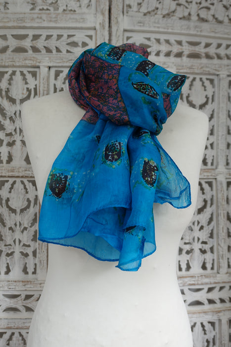 Blue Silk Scarf - New