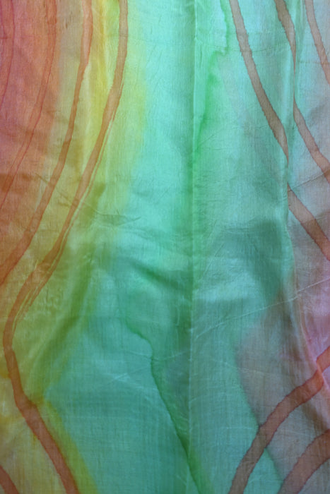 Orange And Lime Silk Scarf - New