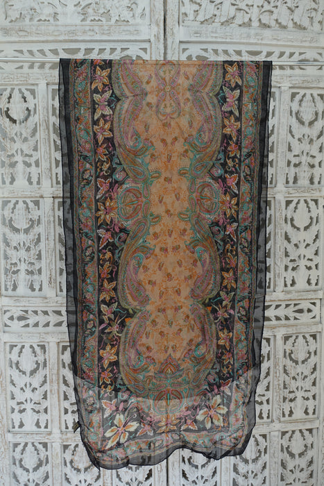 Black Silk Scarf - New