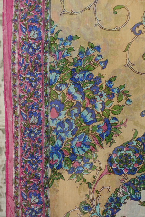 Ochre And Pink Silk Scarf - New