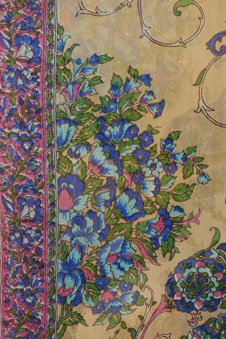 Ochre And Pink Silk Scarf - New