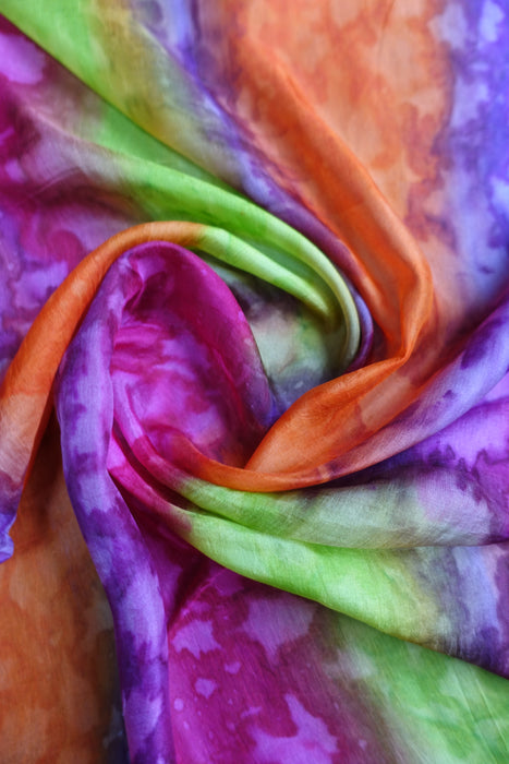 Multicoloured Silk Scarf - New