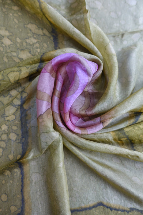 Olive Green Silk Scarf - New