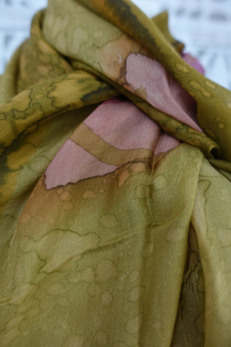 Olive Green Silk Scarf - New