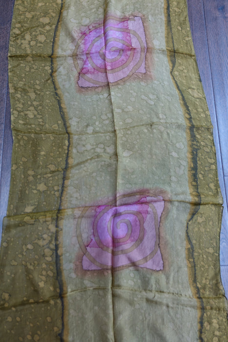 Olive Green Silk Scarf - New