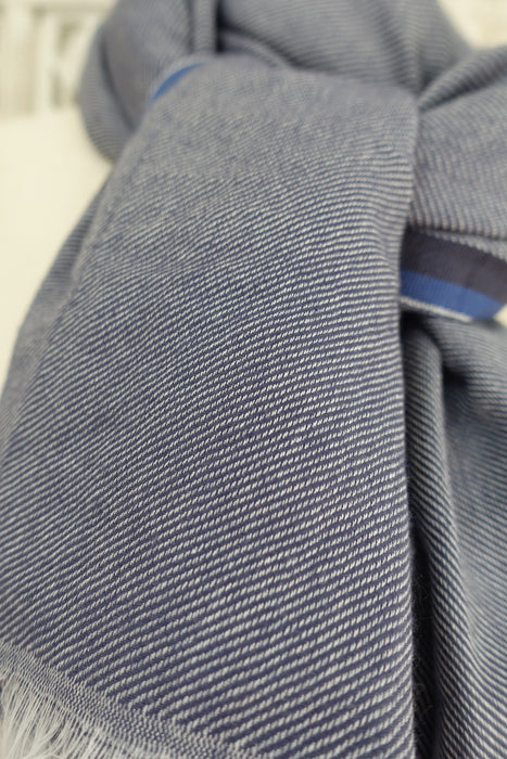 Blue And White Woven Scarf