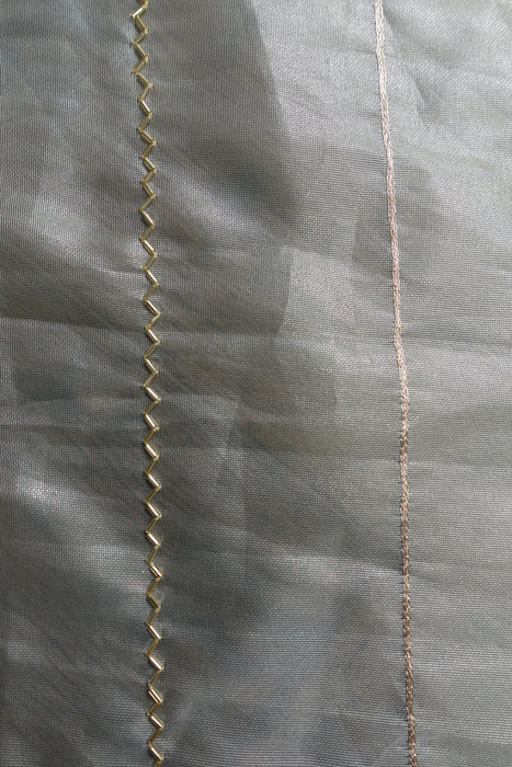 Pale Green Voile Beaded Zig Zag Dupatta - New