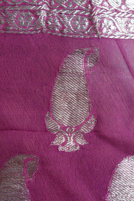 Rose Pink Banarsi Chiffon Dupatta - New