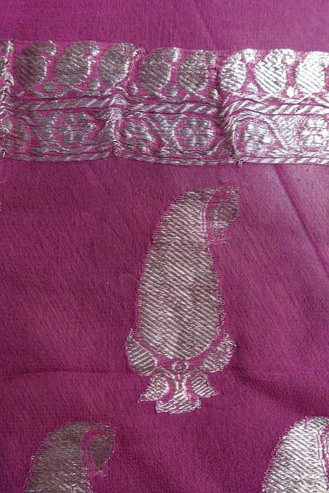 Rose Pink Banarsi Chiffon Dupatta - New