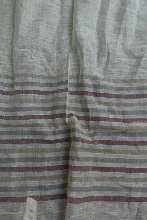 Cream And Beige Stripe Linen Scarf