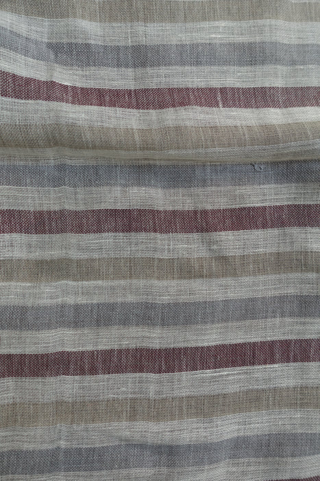 Cream And Beige Stripe Linen Scarf