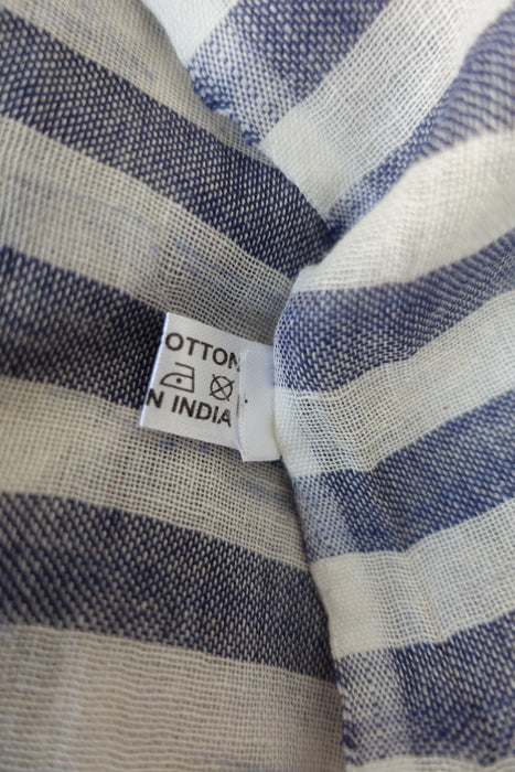 Blue And White Cotton Scarf