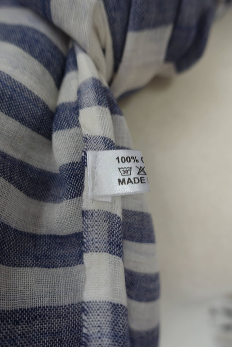 Blue And White Cotton Scarf
