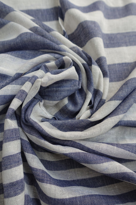 Blue And White Cotton Scarf
