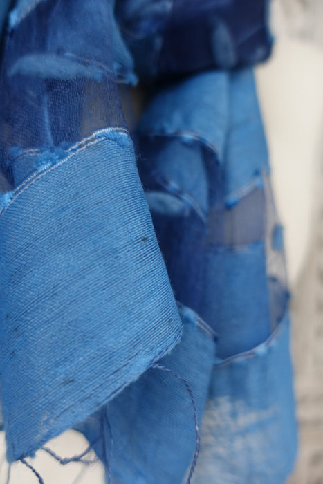 Powder Blue Silk Voile Scarf Handloom