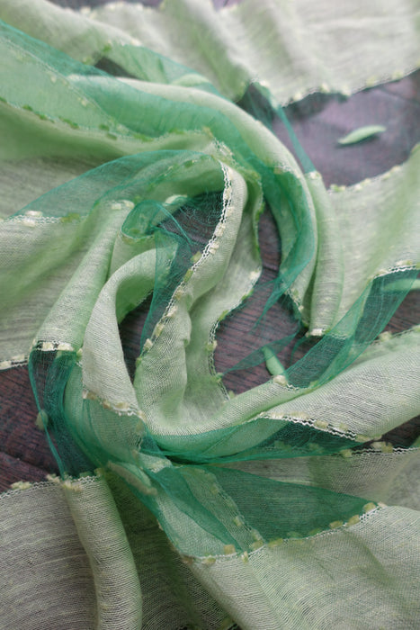 Mint Green Silk Voile Scarf Handloom