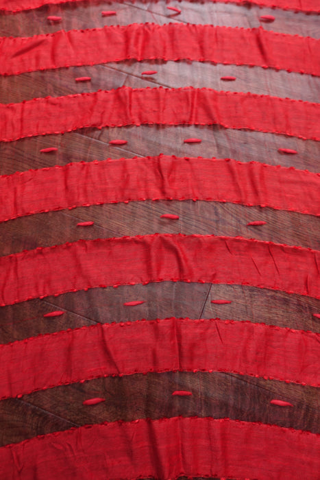 Red Silk Voile Scarf Handloom