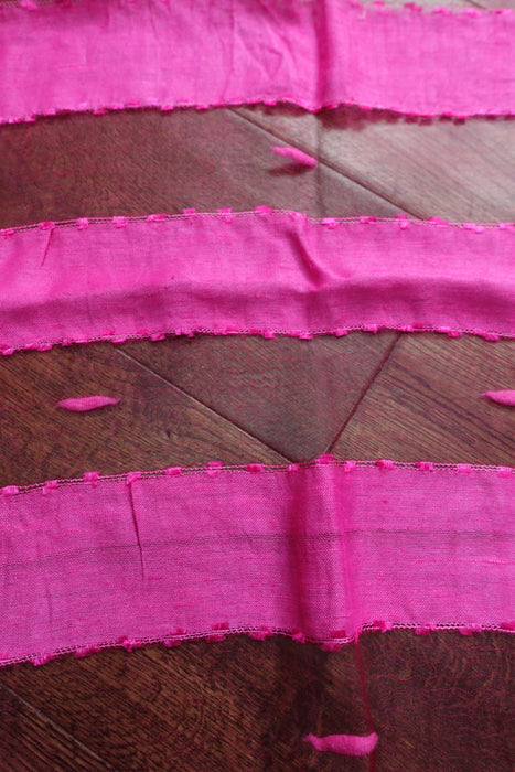 Hot Pink Silk Voile Scarf Handloom