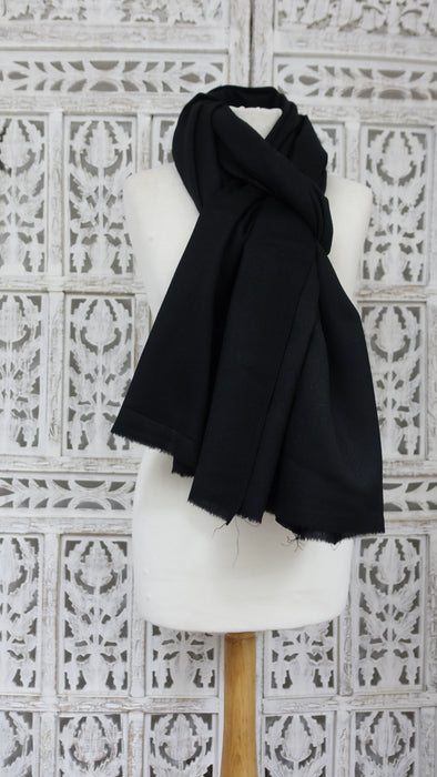 Pure Wool Black Shawl - New