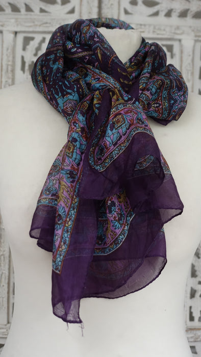 Plum Pure Silk Hands And Loom Scarf
