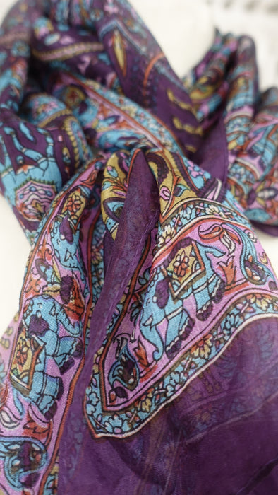 Plum Pure Silk Hands And Loom Scarf