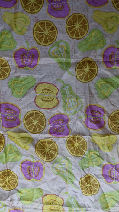 Fruit Print Handloom Silk Square Scarf