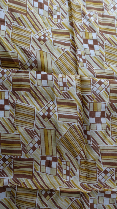 Handloom Geometric Silk Square Scarf