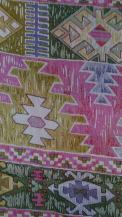 Pink Handloom Geometric Silk Square Scarf