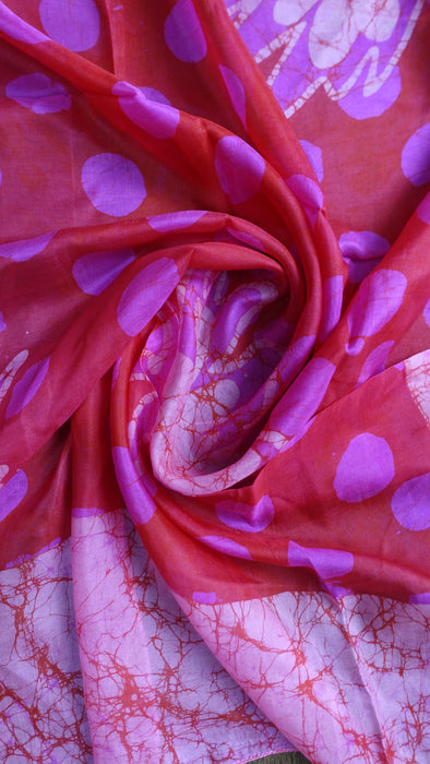 Shades Of Pink Handloom Silk Square Scarf