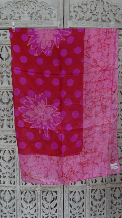 Shades Of Pink Handloom Silk Square Scarf