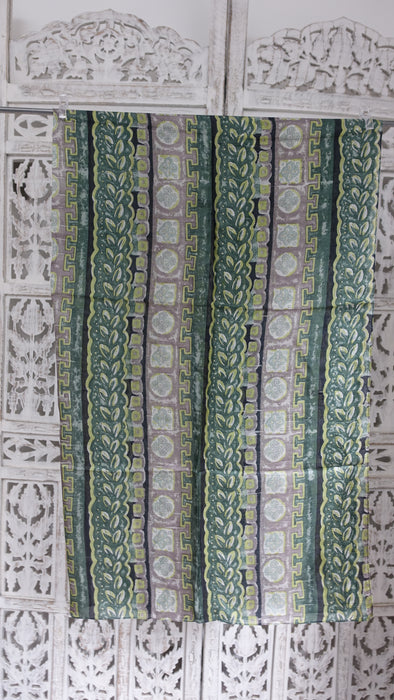 Green Stripe Handloom Geometric Silk Square Scarf