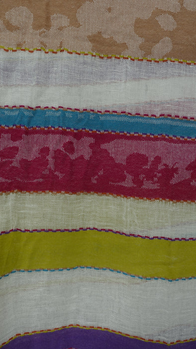Bright Stripe Long Cotton Weave Hands And Looms Scarf