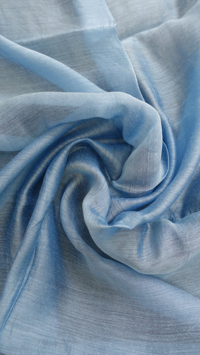 Sky Blue Cotton Weave Long Cotton Weave Hands And Looms Scarf