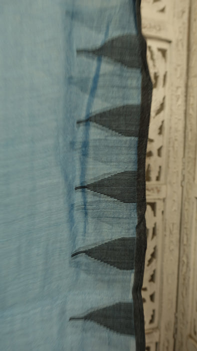 Sky Blue Cotton Weave Long Cotton Weave Hands And Looms Scarf