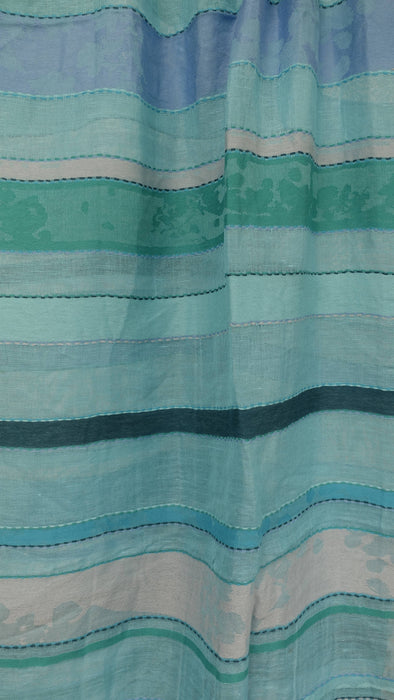 Aqua Blue Long Cotton Weave Hands And Looms Scarf