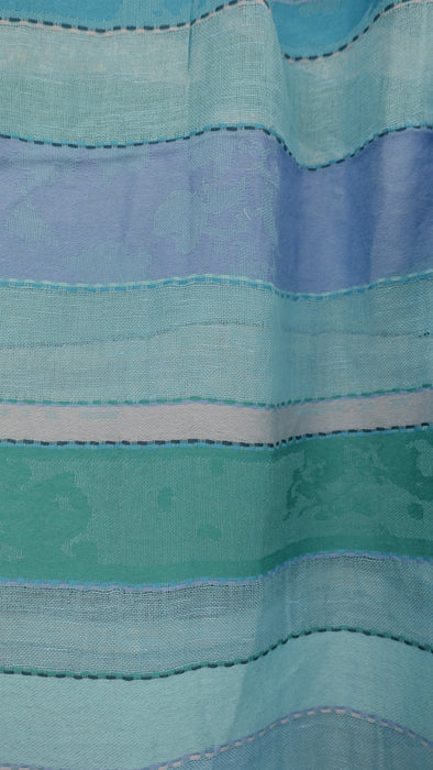 Aqua Blue  Long Cotton Weave  Hands And Looms Scarf