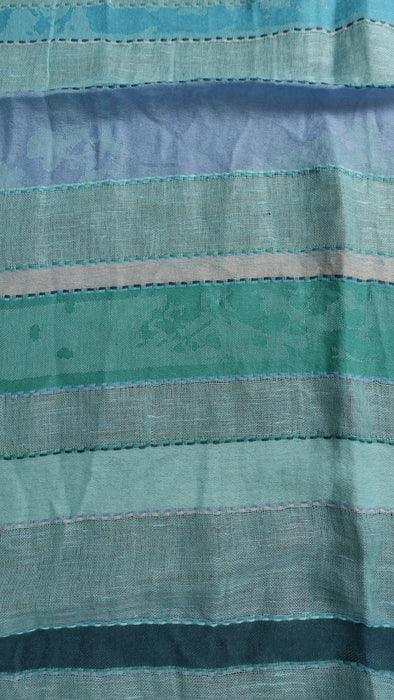 Aqua Blue  Long Cotton Weave  Hands And Looms Scarf