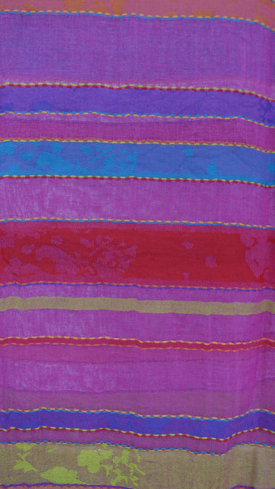 Bright Pinks And Oranges Long Cotton Weave Hands And Looms Scarf