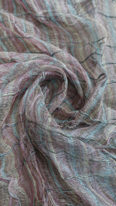Multicoloured Silk Slub Sheer Hands And Looms Scarf